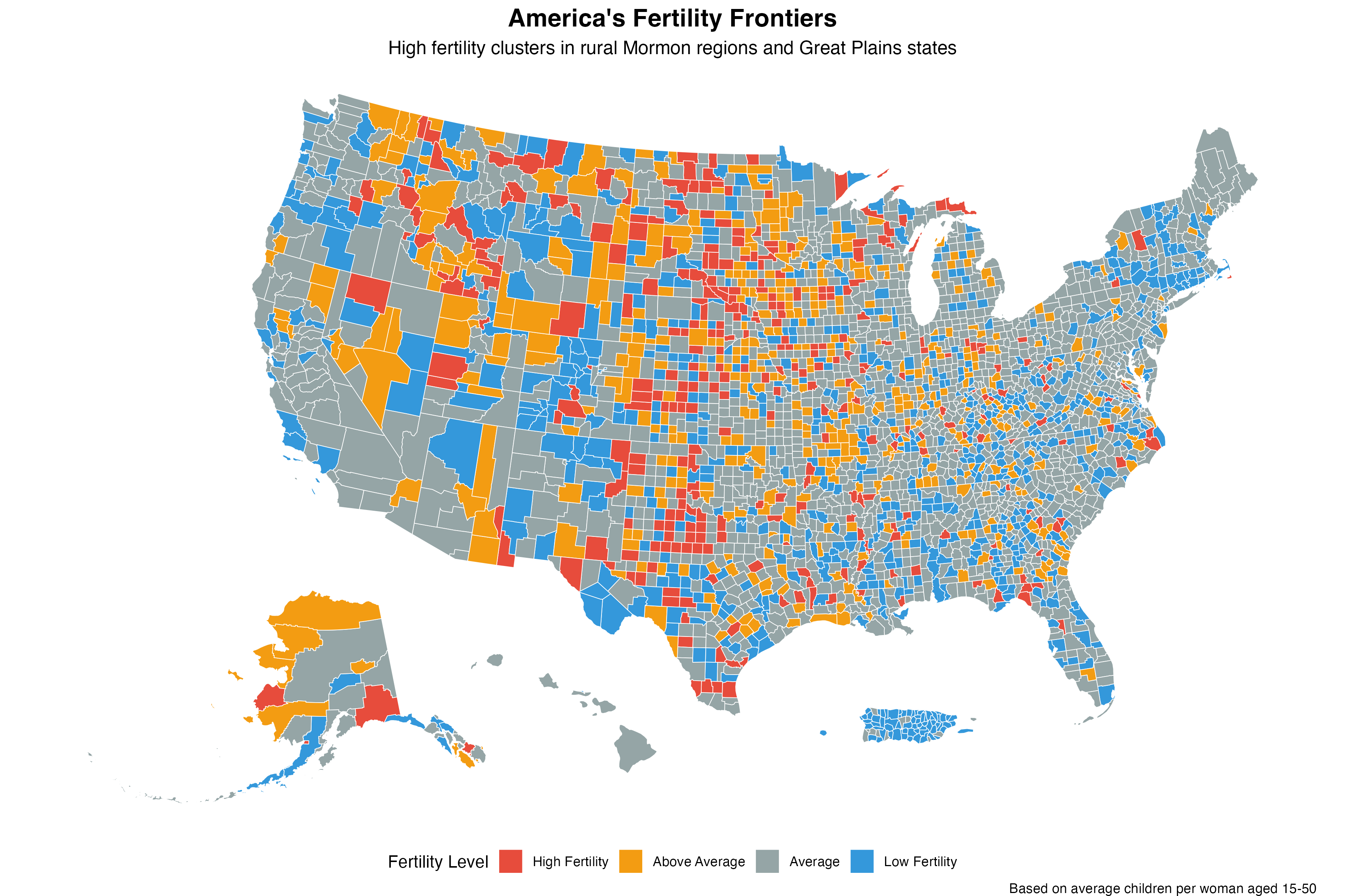 America's fertility frontiers cluster in predictable geographic patterns