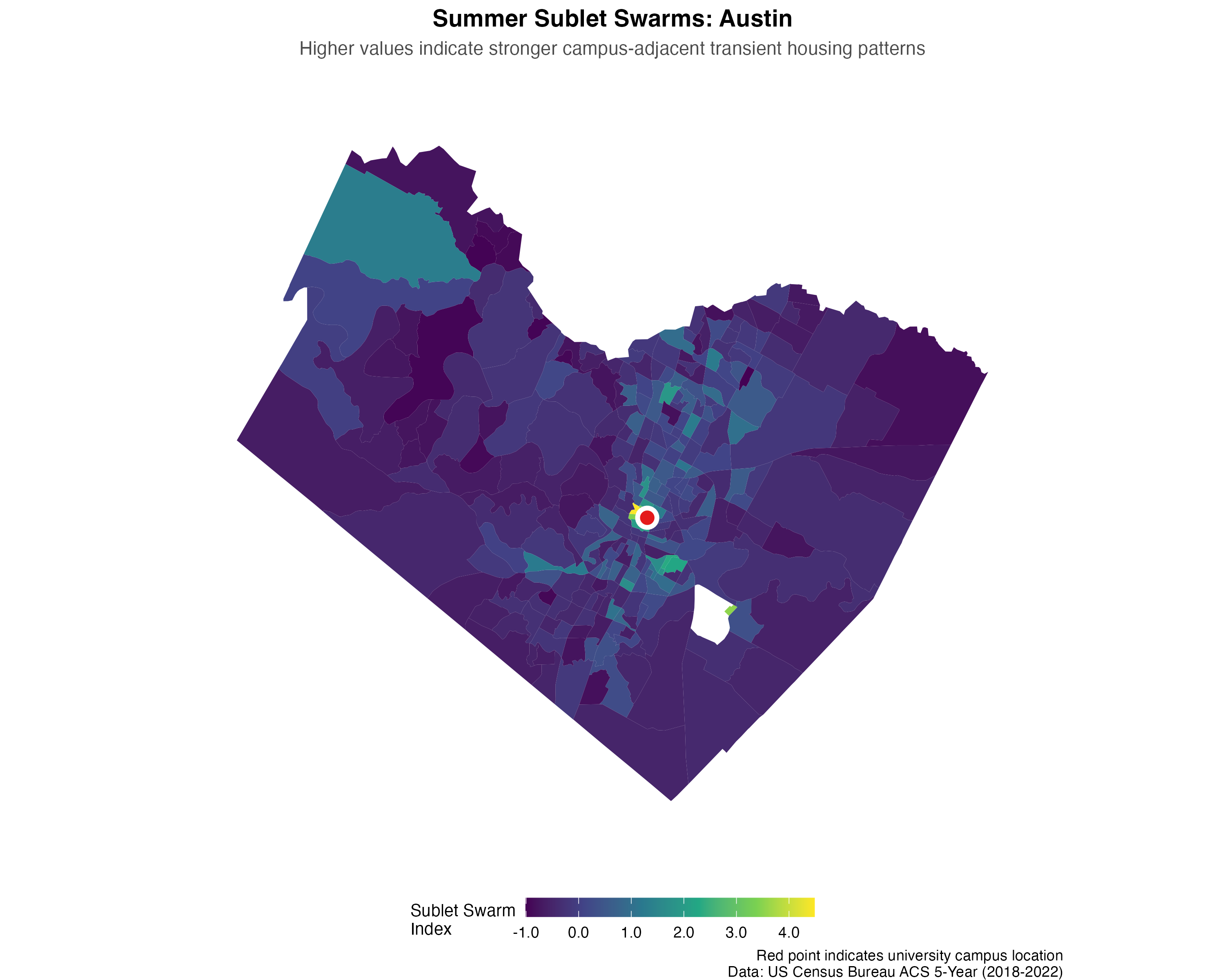 Austin demonstrates how large universities integrate with metropolitan housing markets