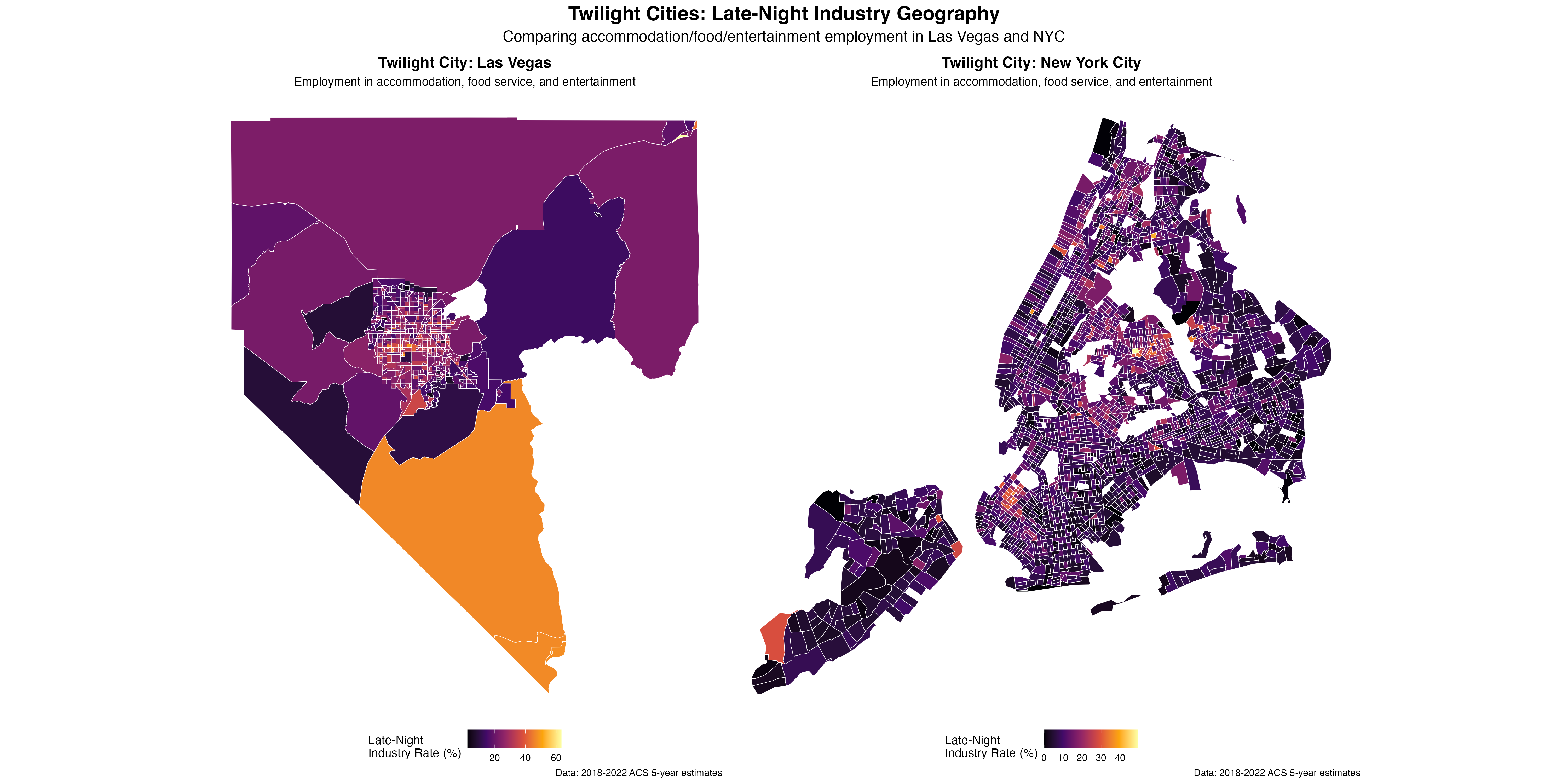 Las Vegas shows more intensive and widespread late-night industry concentration